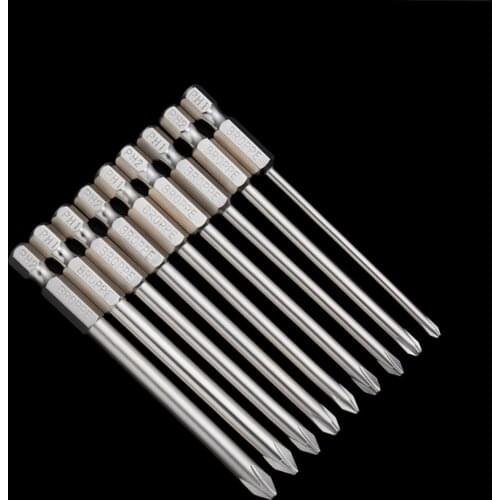 BROPPE 10Pcs 75mm Cross Bit With Magnetic Electric Drill Electric Screwdriver Screwdriver Head Wind Batch Set PH2