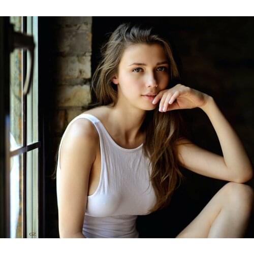 Brunette Portrait ART SILK POSTER Decorative Wall painting 24x36inch