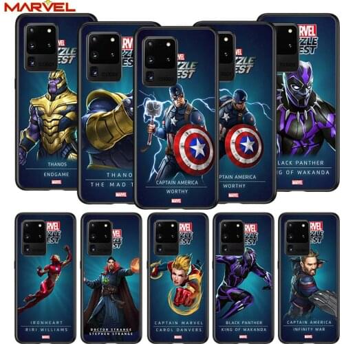 Marvel Cool Hero for Samsung S20 FE Ultra Plus A91 A81 A71 A51 A41 A31 A21S A72 A52 A42 A02S Soft Black Phone Case