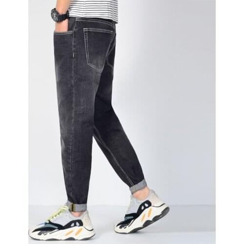 Mens Jean Straight Plus Size Loose Stretch Casual Ripped Black blue Denim Jeans for Men Pantalon Homme Jean