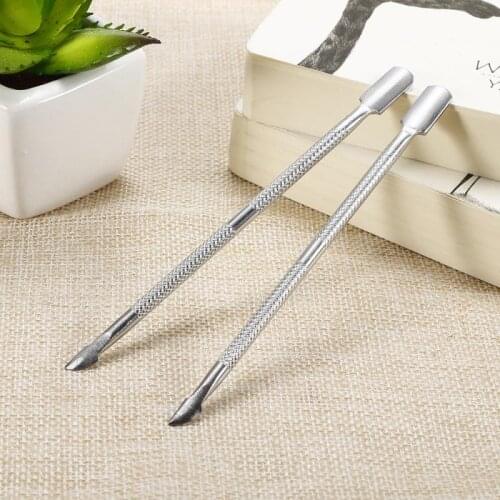 Stainless Steel Cuticle Remover Double Sided Finger Dead Skin Push Nail Cuticle Pusher Manicure Nail Care Tool New 2021