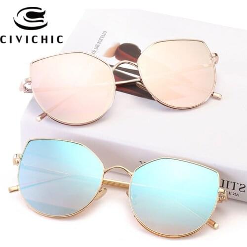 CIVICHIC Korean Fashion Women Sunglasses 2017 Unique Design Cat Eye Glasses Classic Mirror Eyewear Hipster StreetSnap Gafas E399