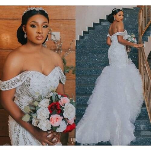 KapokDressy Off Shoulder Tulle Wedding Dress With Appliques Short Sleeves Bridal Gowns Lace Up Custom Made Robe De Mariee