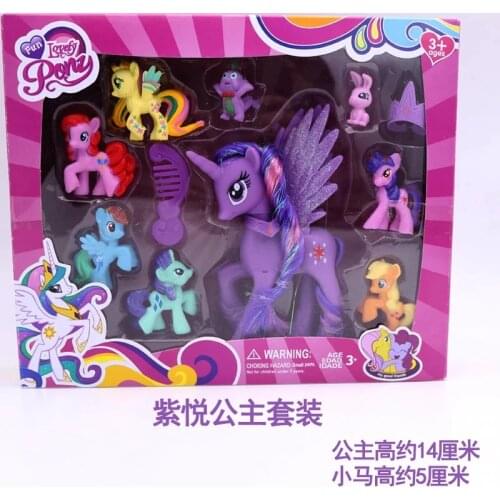 Cartoon Rainbow Unicorn Princess Anime Action Figure Toy Model Children Xmas Gift