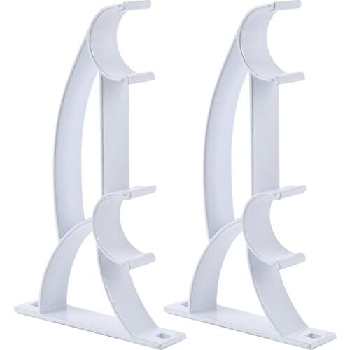 Dropshipping 2PCS Curtain Pole Bracket Double Rod Holder Heavy Duty Metal Base Rod Pole Curtain Decorative Accessories Hot Sales