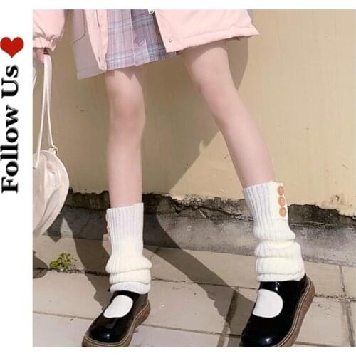 Leggings Thick Knitted Warm Foot Cover Japanese Womens Wool Pile Pile Stockings Plush Foot Boots Cover Womens Stockings