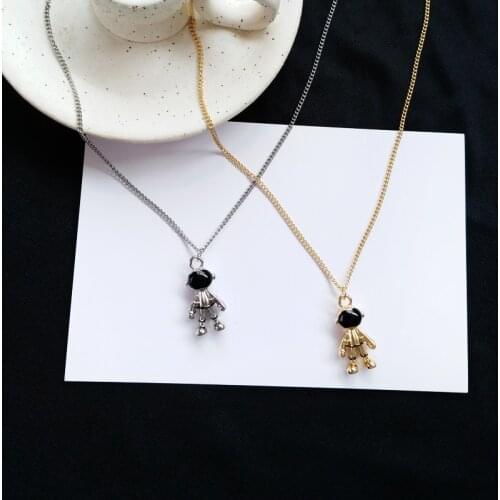 Fashion Silver Color Robot Pendant Necklaces for Women Men Unisex Jewelry collier collares Boyfriend Birthday Gift