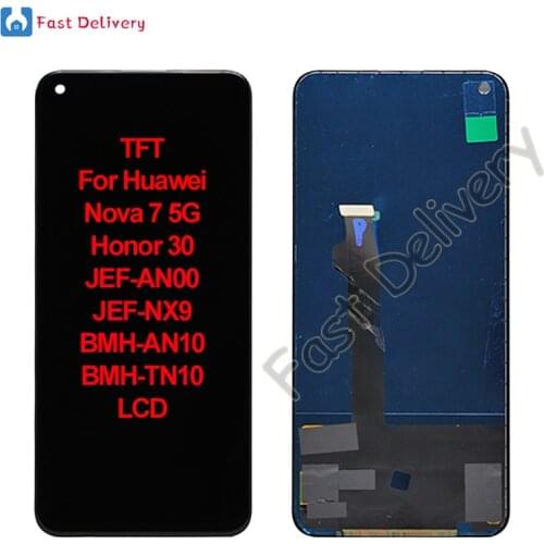 TFT For Huawei Honor 30 BMH-AN10 BMH-TN10 LCD For Huawei Nova 7 5G JEF-AN00 JEF-NX9 lcd Display Touch Screen Digitizer Assembly
