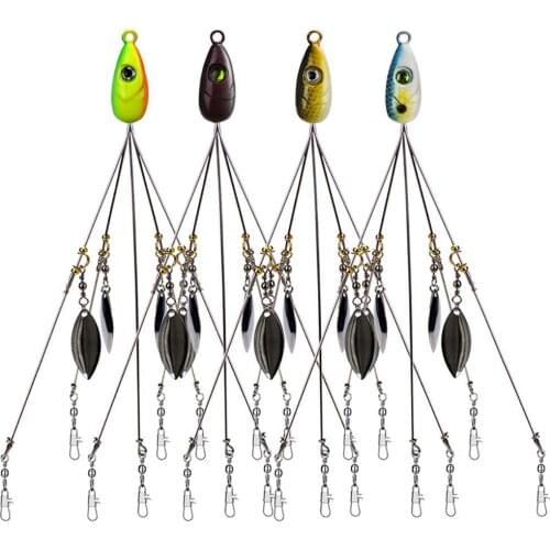 18g 5 Arm Rig Head Umbrella Fishing Group Lures Bass Swimming Baits Bass Fishing Group Lure Snap Swivel Spinner