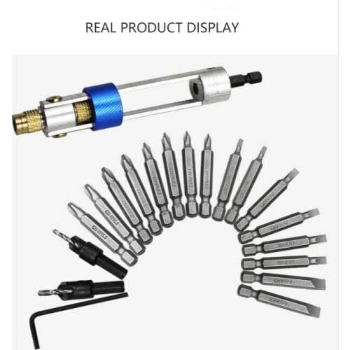 20pcs Swivel Head Drill Driver Bit Set Quick-Change HSS Countersink Drill Driver Bit Screwdriver Drilling Home Tool Set with Box