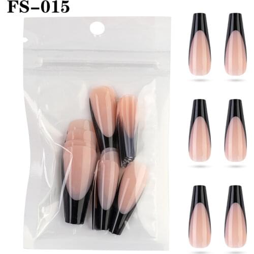 20pcs French Coffin Ballet Fake Nails UV Detachable Solid Color Nail Tip Extension Manicure Press on Fake False Nails Decoration