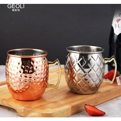 Stainless Steel Wine Glass Champagne Cocktail Mugs Metal Drinkware Bar Party Barware Beer Mugs Coffee Cup