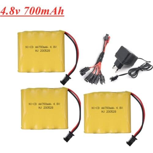 4.8v 700mAh Ni-CD Battery and Charger Set For Rc toys Boats Cars Tanks Guns Robots 4* AA 4.8v Rechargeable Battery Pack SM-2P