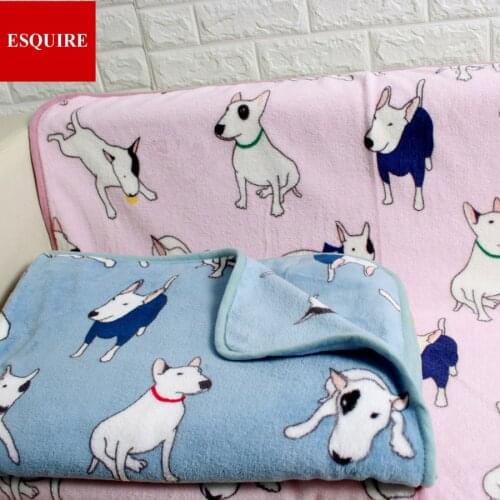 Very soft quality fleece bull terrier dog pattern blanket two size
