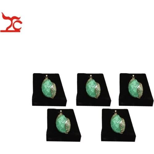 Wholesale 5Pcs Black Velvet Pendant Jewelry Display Rack Horizontal Necklace Pendant Earring Organizer Exhibition Stand Large