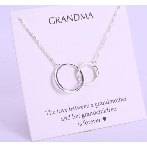Grandma Grandmother Pendant Necklaces Mom Mother Heart Choker Necklace Women Fashion Card Jewelry Christmas Gifts Drop Shipping
