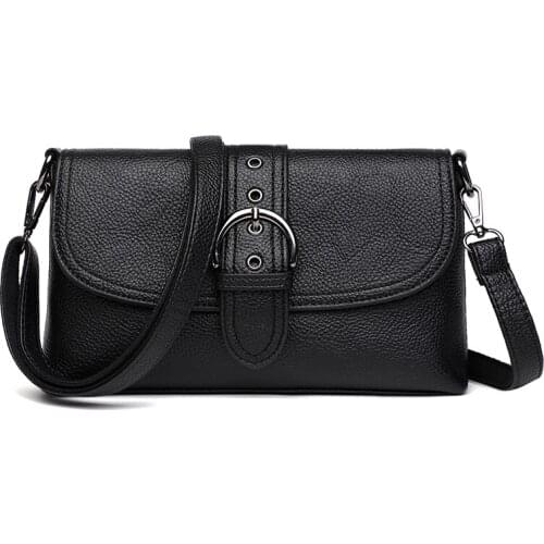 Casual Women Soft PU Leather Messenger Bags Female Shoulder Crossbody Bags Ladies Girls Small Handbags Red Black Fashion Purse