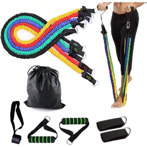 Resistance Band Crossfit Yoga Rubber Pull Loop Workout Set Exercise Bands Door Anchor Home Fitness Gym Muscle Training Equipment