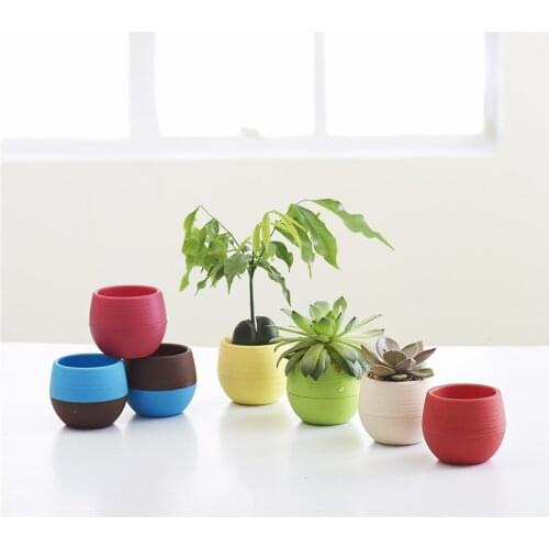 Gardening Mini Plastic Flower Pots nursery pots, Home Office Decor Plants Pots lazy storage pot Bonsai Planter 3 sizes