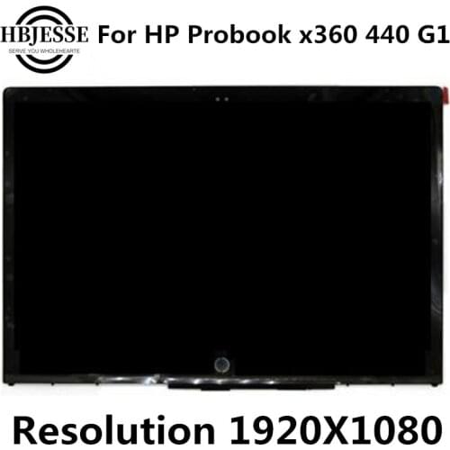 14.0" Laptop Assembly For HP ProBook x360 440 G1 LCD Touch screen digitizer + LCD Display Panel Replacement With Frame Bezel