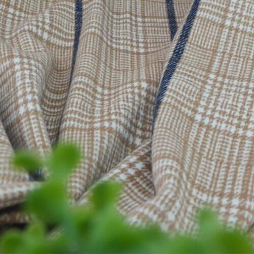 Woolen Plaid Autumn Winter Wool Polyester Mens Womens Childrens Clothing Fabric Cloth Per Meter Sewing Factory Wholesale