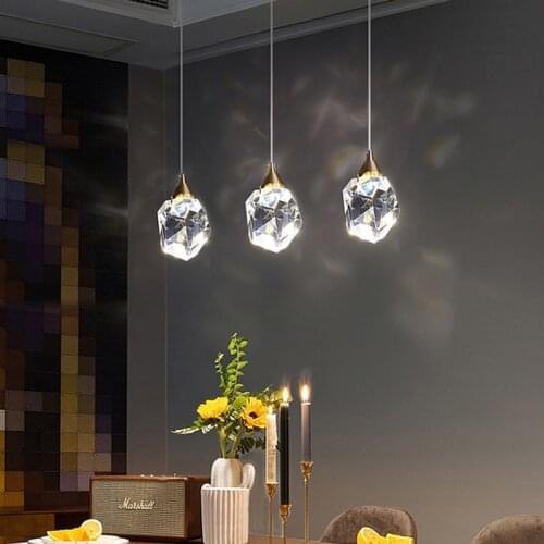 Nordic Postmodern Pendant Lights Luxury K9 Crystal Living Room Dining Kitchen Suspension Lighting Bedroom Bedside Hanging Lamp