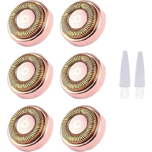 Facial hair remover replacement head, rose gold gold-plated blade head cover for womens painless facial hair remover