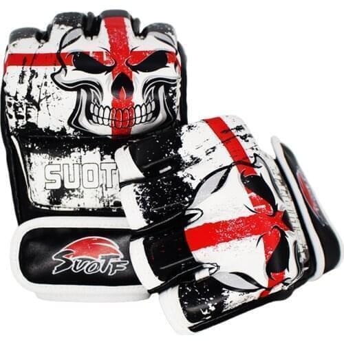 Suotf MMA Skull Boxing Fighting Training Half Finger Training Taekwondo Glove wear resistant Tiger Muay Thai glove box sanda mma