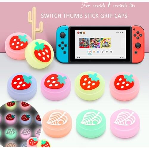 Glow Luminous Fruit Thumb Stick Grip Cap Joystick Cover For Nintendo Switch NS Lite Joy-Con Controller Case Switch Accessories