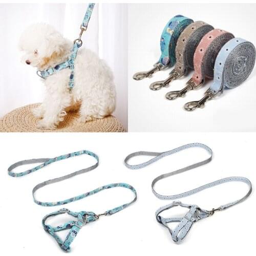 4Colors Dog Lead Leash Pet vest Pet Dog Cat Harness Cute Daisy Owl Printed Nylon 1/1.5CMX120CM