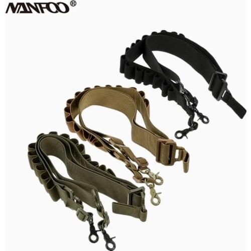 Tactical Hunting Adjustable 2 Point Bullet Holder Sling Strap Tactical Military Ammo Pouch Strap Extra 15 Shells Cartridge Belts