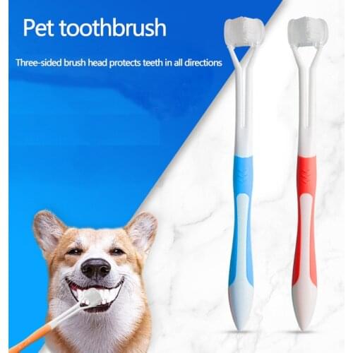 Three-sided brush head Super Soft Pet Soft toothbrush Dog Brush Bad Breath Tartar Teeth Oral Cleaning Products For Cats And Dogs