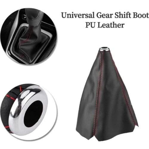 Universal Car PU Leather Gear Shift Collars Gear Shift Knob Gearstick Gaiter Boot Dust Cover for Car Auto Interior Accessories