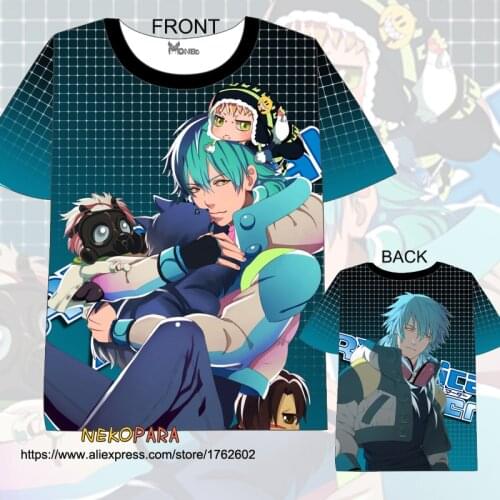 Japanese Summer T-Shirt Dramatical Murder Seragaki Aoba Double-side Print Anime Men Women Short Sleeve Shirt Tee Tops Cosplay
