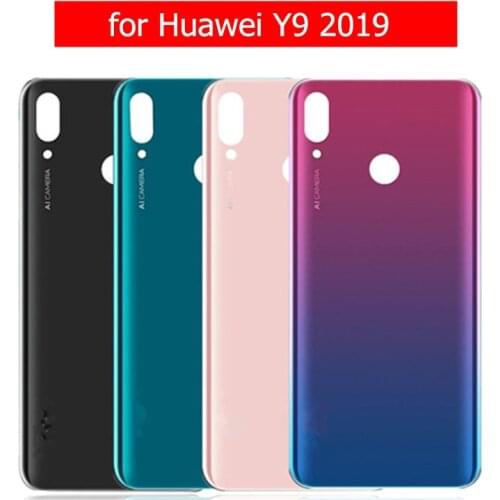 For Huwei Y9 2019 Battery Back Cover Glass Rear Cover Housing Door Spare Parts