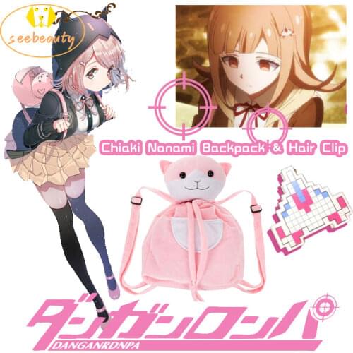 Chiaki Nanami Hair Clip Backpack Super Dangan Ronpa Cute Plane Hairpin Packsack Props Anime Danganronpa Cosplay Accessories Bag