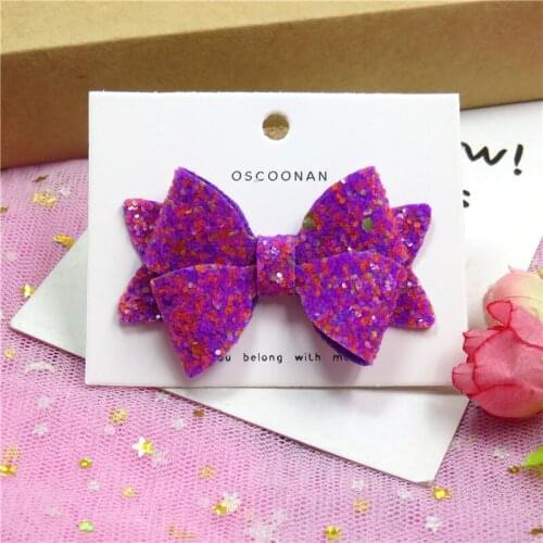 1PCS Lovely Purple Sequin Girls Elastic Hair Bands Bows Child Hair Knot Hairpin Creativity Hair Accessories Clip For Kids