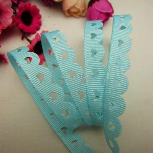 1410166,hot sale 10mm hollow Flowers solid Grosgrain ribbon, DIY handmade materials,Clothing accessories,Gift Wrapping