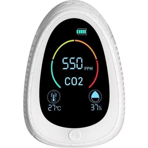 R66A 2 In 1 CO2 Meter 5000ppm Carbon Dioxide Detector Sensor Smoke Alarm Air Quality Analyzer Temperature Humidity Monitor
