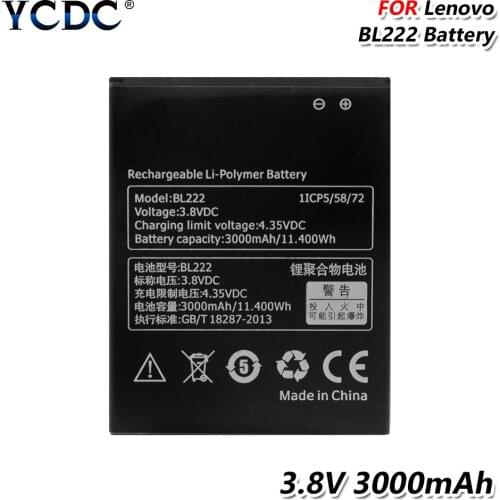 2020 BL222 Phone Battery Replacement 3.8V BL 222 BL-222 3000mAh Li-ion Lithium Batteries With Pcb Module For Lenovo S660 S668T