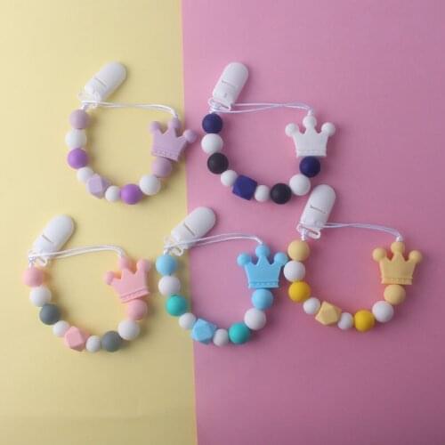 2020 Silicone Baby Pacifier Clips Infant Feeding Baby Accessories Colorful Dummy Clips Baby Shower Gift Dummy Chain New Arrival