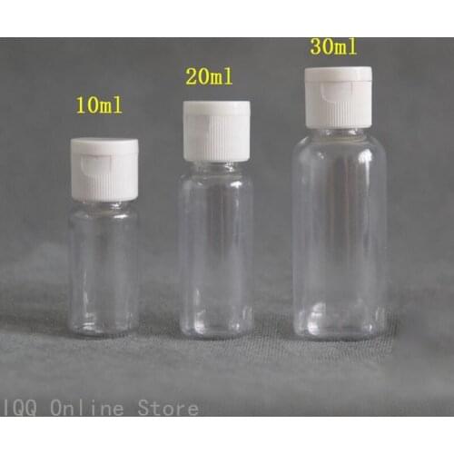 5/10/20/30ml Spary Bottle Clear Travel Portable Bottle Empty Plastic Flip Cap Bottles Lotion Liquid Sample Bottle 100Pcs / lot