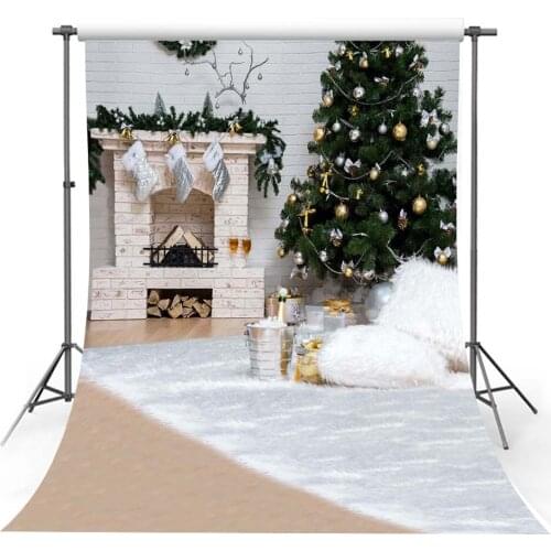 Avezano Photography Backgrounds Winter Christmas Tree Fireplace Stocking Backdrops Photo Studio Photocall Photozone Decoration
