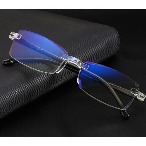 Frameless Diamond Trimming Reading Glasses+1.0 +1.50 +2.0 +2.50 +3.0 +4.0 For Men Women ElderlyAnti Blue Light Reading Glass