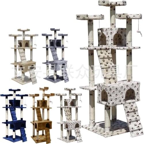 Pet Toy Multilayer Large Luxury Cat Climbing Frame Cat Toy Cat Scratch Board Cat Jumping Platform Sisal Solid Wood Cat Climbing