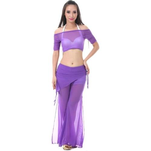 BQ052 Short Sleeve Tops With Hip Scarf Pants Belly dancing Dress Women Belly Dance Costume Set for Latin dance