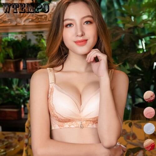 Lace Sexy Bras Women Push Up Bra Seamless Floral Embroidery Underwear Invisible Brassiere Lingerie Wireless Plus Size Bralette