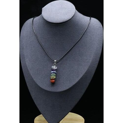 Chakela Seven Chakra irregular agate crystal pendant chakela gem necklace accessory