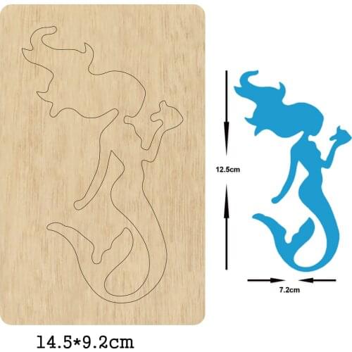 Mermaid Wooden die Scrapbooking Cutting Dies Suitable for common die cutting machines on the market