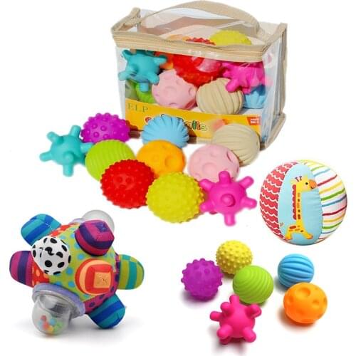 Baby Rattle Teether Ball Teething Soft Soothing Sensory Infant Activity Toy Hand Bell Early Educational Rattle Teether Toys Gift